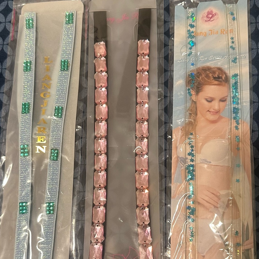 Decorative Rhinestone Replacement Bra Strap Bundle Of 10 Sets - Picture 4 of 12